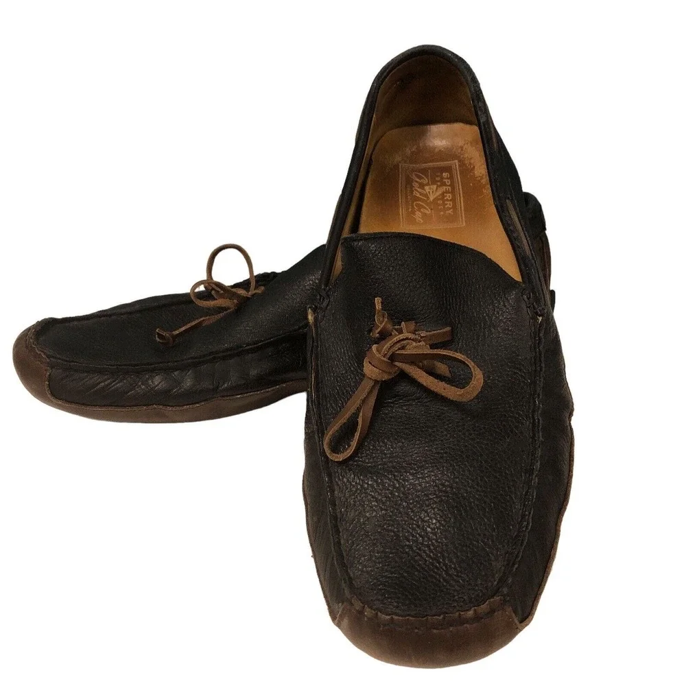 Mens SPERRY GOLD CUP Top Sider BROWN LEATHER Driving‎ LOAFER Shoes Sz 13